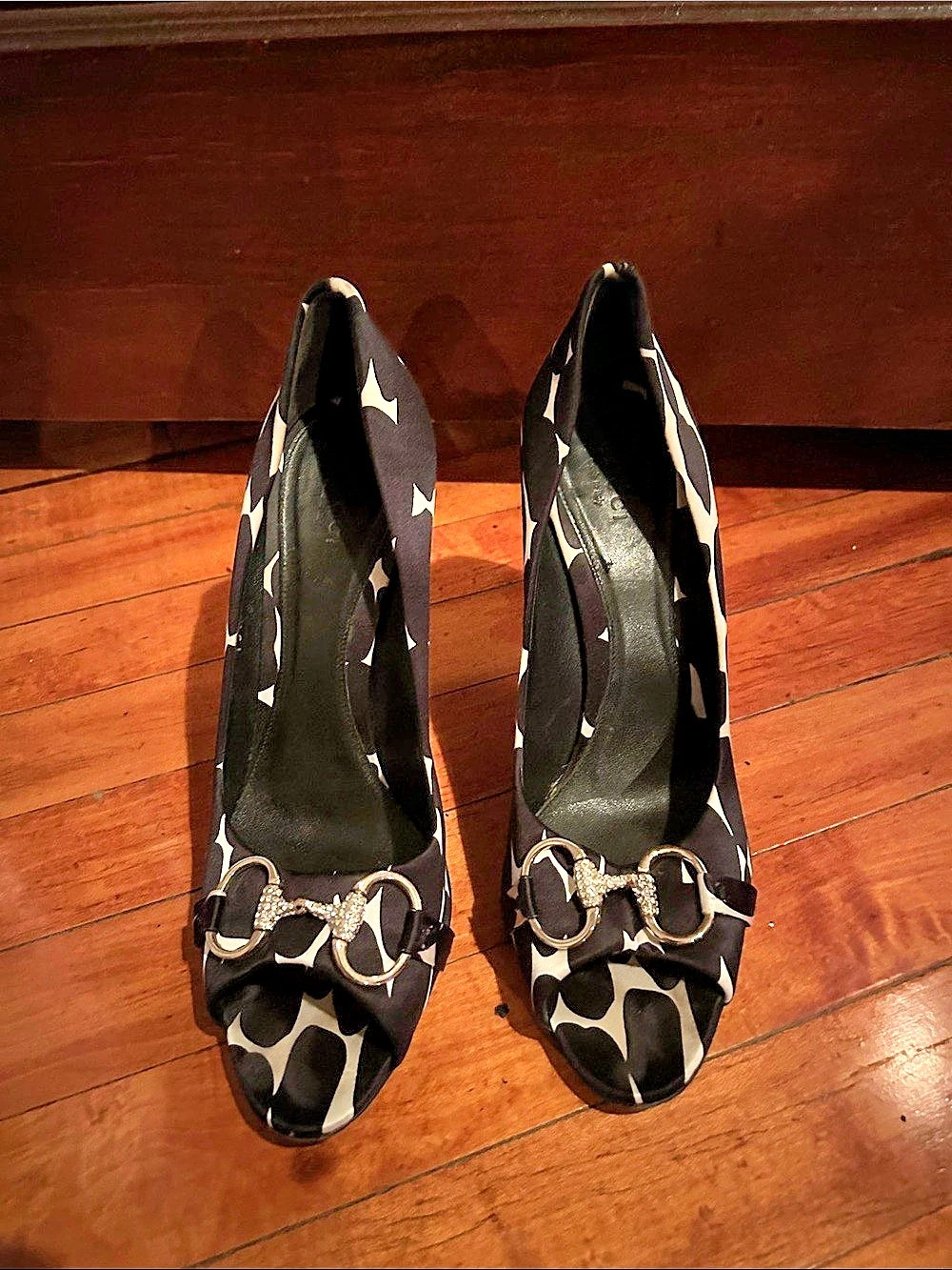 Gucci Animal Print Heels Black & White US 9